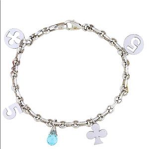 Vintage Bespoke White Gold designer charm bracelet